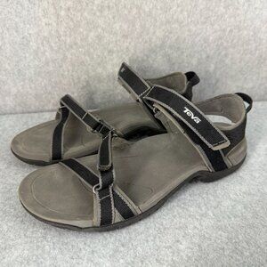 Teva Womens‎ Verra Sandals Size 7 Adjustable Strap Gray Black Outdoor Shoes